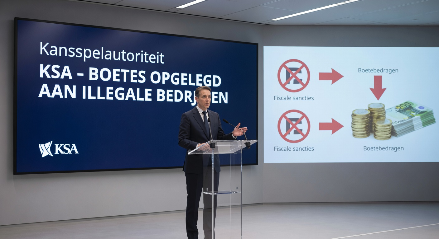 Grafiek met stijgende boetes van de KSA tegen illegale gokaanbieders, inclusief balken voor recordbedragen