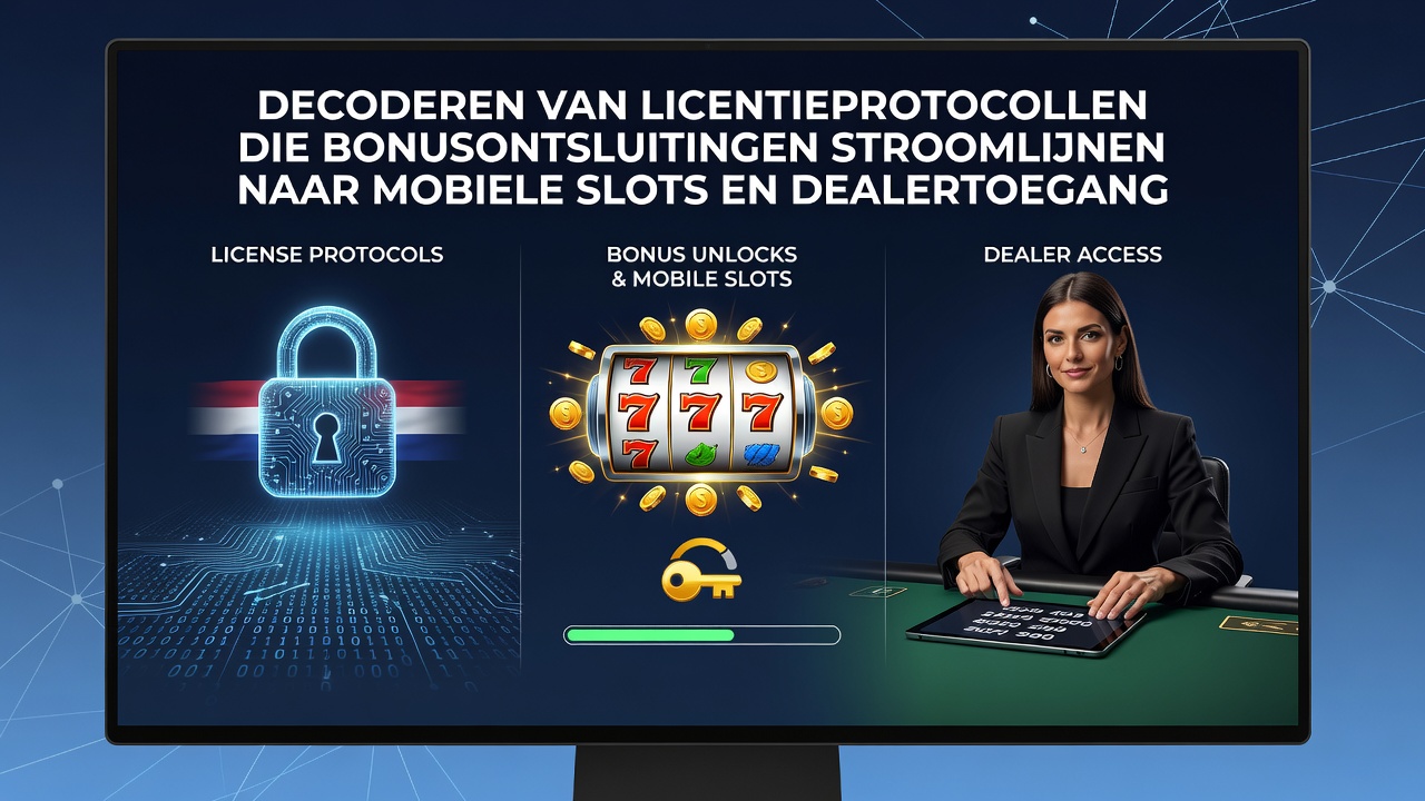 Illustratie van licentieprotocollen en mobiele gokinterfaces in Nederlandse apps