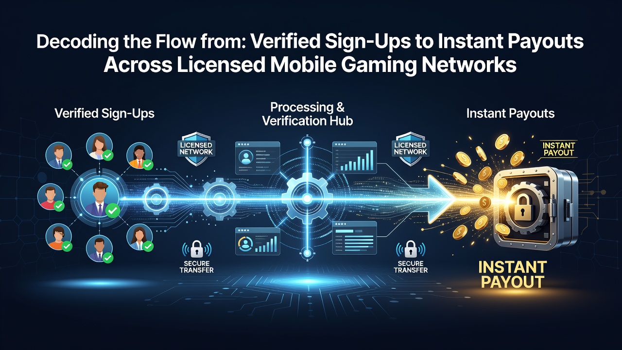 Illustratie van verificatieproces en betaalstromen in mobiele gaming netwerken
