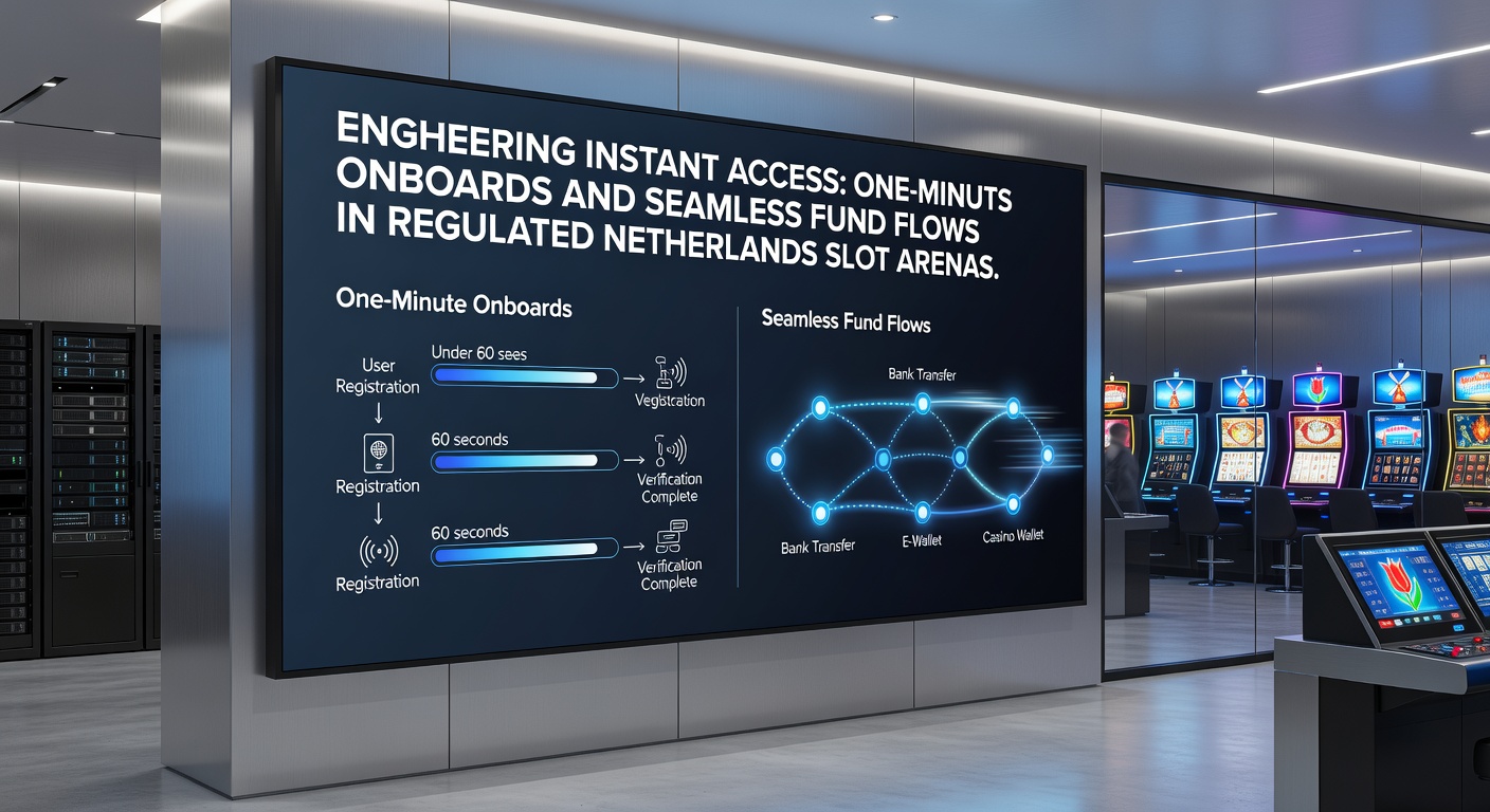 Grafische weergave van een snelle onboarding-interface met iDEAL-integratie op een Nederlands slotplatform