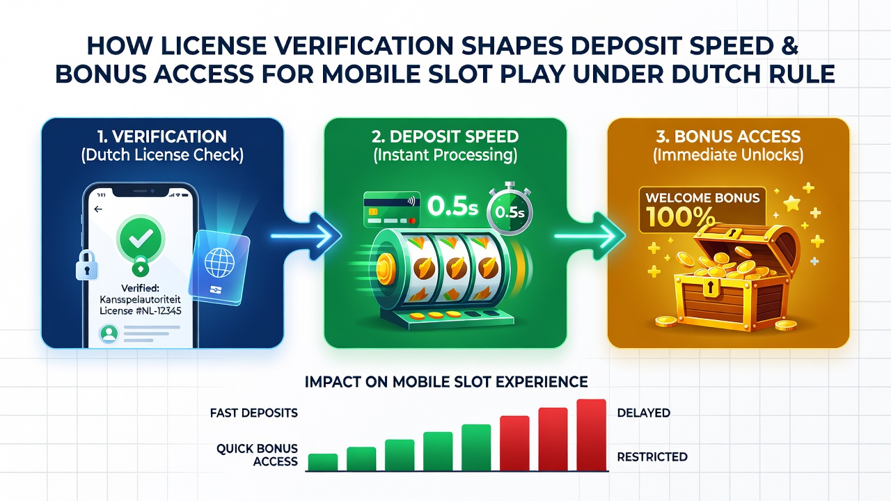 Mobiele slotinterface met verificatiestappen en bonusaanduidingen