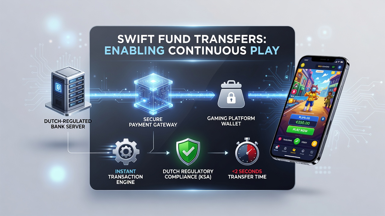 Diagram van API-koppelingen en realtime verificatie in mobiele gaming
