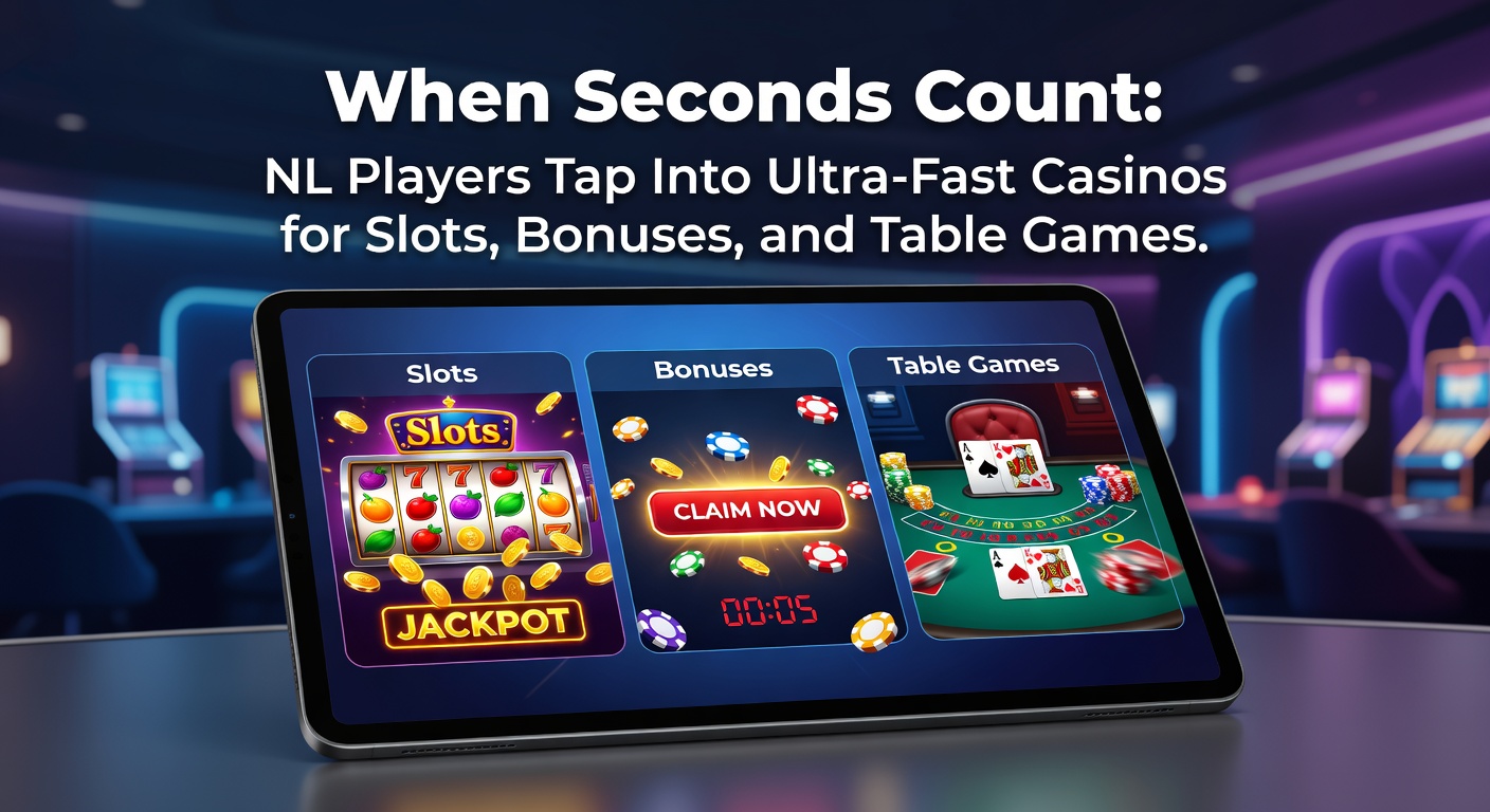 Nederlandse spelers navigeren door een ultra-snel online casino met flitsende slots en live tafels op mobiel scherm